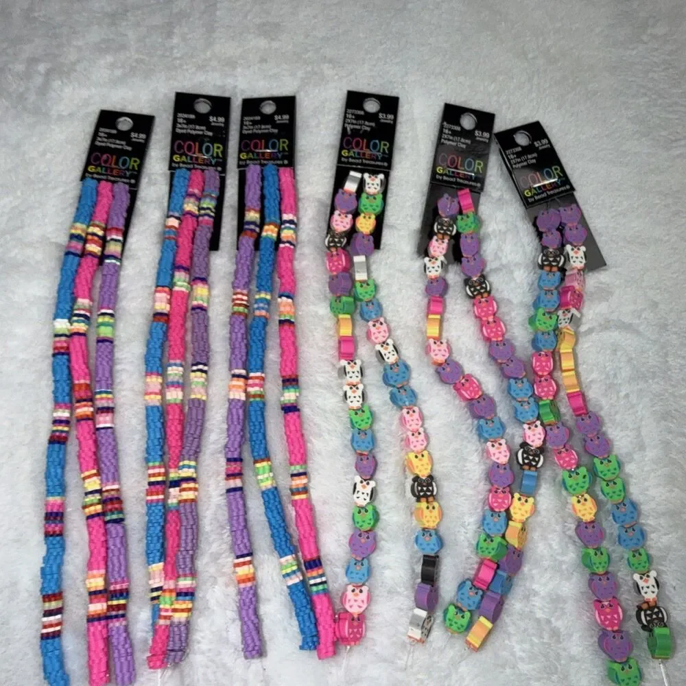 Vinyl Disc Beads 15 full strands of 200+ beads per strand New By Color Gallery